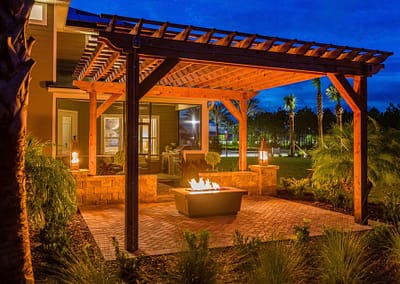 fire table and pergola in jacksonville